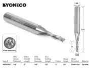 1/8" Dia. 3 Flute Downcut Endmill CNC Router Bit - 1/4" Shank - Yonico 36310-SC