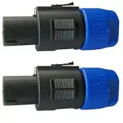 (2) 4p Pole pin conductor Speakon Compatible PA speaker Cable Connector plug end