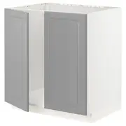 METOD base cabinet for sink + 2 doors, white/Bodbyn grey, 80x60x80 cm