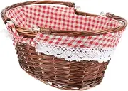 Mipcase Hand Woven Picnic Basket with Sturdy Handles Rustic Wicker Storage Basket for Fruits Vegetables and Snacks for Outdoor Events and Home Organization