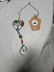 Suncatcher Window Hanging Tree of Life Heart Shaped Crystal Ball Prism Pendant
