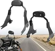 WINALL Motorcycle Passenger Black Short Backrest Sissy Bar Fit for Harley Sportster XL1200 883 48 72 Iron 2004-2021.