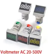 22MM LED Digital Voltage Indicator Voltmeter Square Panel Indicator AC 20-500V