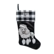 ASPCA, Poodle 20 inch Velour Christmas Stocking, Black
