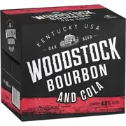 Woodstock Black Label Bourbon & Cola Bottles 12x660ml