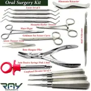 Dental Oral Surgery Kit Tooth Extracting Extraction Elevators Scissor Forceps