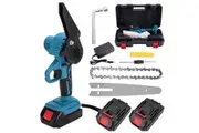 6" Electric Cordless Chainsaw Wood Cutter Saw With 2 Rechargeable Battery