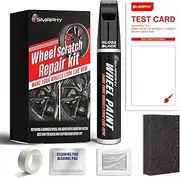SMAPHY Wheel Scratch Repair Kit, Gloss Black Rim Touch Up Paint, Repair Curb Rash, Scratches, and Scuffs Quickly and Easily, Universal Color Black Wheel Paint