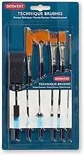 Derwent Technique Brush Set, Set of 6, Assorted Designs, Professional Quality, 2302003
