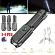 4PACK Rechargeable Flashlight High Lumen Small Led Tactical Flashlight Portable