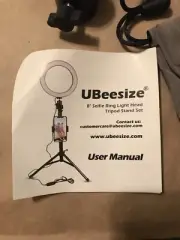 UBeesize 8 Inch Ring Light Head Tripod Stand Selfie Stick Set