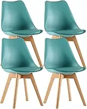 SJIALEN Kitchen Dining Chair Set of 4,for Living Room Balcony Backrest Chair Office Leisure Reception Negotiation Plastic Chair Chairs(Color:Dark Blue)