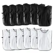 12Pcs 22x14" Training Vest Sport Practice Jersey Black White