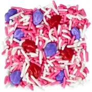 Wilton Valentine's Day sprinkles 2.5 oz cookie decor Lips mix pink white cookie