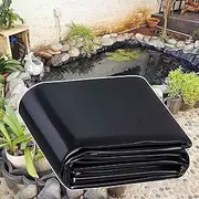 Black HDPE Pond Underlay Durable Large Fish Pond Liner, Foldable Preformed Pond Liners, Safe Pliable Impermeable Pond Membrane for Fish Ponds, Fountains, Water Garden and Waterfall(6x8m(19.7x26.2ft))