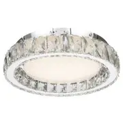 Telbix Lighting Zayla 18W LED Oyster Light - Tri Colour - Chrome/Clear