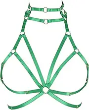 [BYDHSS] Body Harness for Women Bra Goth Stretchy Fabric Halloween Plus Size Punk Chest Strap Belt Festival Rave Lingerie cage
