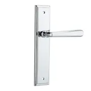 Iver Copenhagen Door Lever Handle on Stepped Backplate Polished Chrome