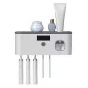 Toothbrush Holder UV Light Sterilizer Cleaner and Automatic Toothpaste Dispenser