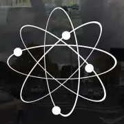 Atomic Swirl Electron Nucleus Structure - 6 Inch Wide White Vinyl Decal