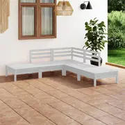 5 Piece Garden Lounge Set Solid Pinewood White vidaXL