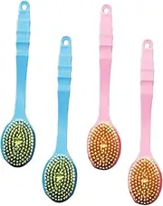 Beavorty 4pcs Set Long Handle Bath Brush Shower Massaging Scrubber Soft Material Non-irritating