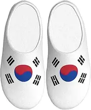 [EdWal] Flag of Republic of Korea print Winter Warm Slippers Indoor Anti-skid Plush Slippers Relaxing at Home for Women Men