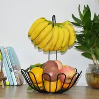 在飛比找樂天市場購物網優惠-歐式簡約時尚創意香蕉掛鉤籃客廳茶幾水果盤干果零食盆掛架收納盤