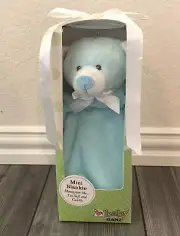 Baby Ganz Blue Bear Mini Blankie Blanket Security Lovey 13” New HTF Free