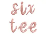 SIX TEE Cursive Letter Balloon Banner - 60th Birthday Party Supply Decorations