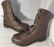 Dr. Martens Aimile Leather Dark Brown BlueFloral Women's Boots Size 11 / UK 9