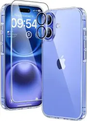 TAURI 5 in 1 for Iphone 16 Case 6.1" with 2-Pack Screen Protector and Camera Len