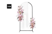 SpringUp 1x2M Oval Wedding Arch Backdrop Background Stand Flower Frame Gate Archway Decoration(White/Black)