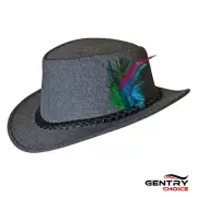 Oktoberfest Outfit Men Traditional Fedora Hat Bavarian Wool Hat German Grey Hat