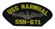 USS NARWHAL SSN-671 PATCH USN NAVY SUBMARINE SUB STURGEON CLASS SILVER DOLPHIN