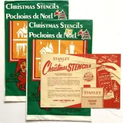 Vintage Christmas Window Crafting Stencils Spray Snow LOT 3 Packages Stanley NEW