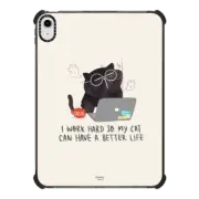 iPad 10.9-inch (10th gen) iPad Impact Case I work hard so my cat can have a better life