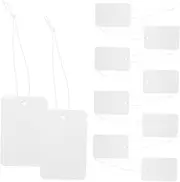 OSALADI 100Pcs Writable Price Tags with Elastic String Blank Jewelry Tags for Elegant Pricing for Clothing Accessories and Wrapping