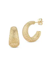 Bloomingdale's Fine Collection Bold Openwork Flower Crescent Small Hoop Earrings in 14K Yellow Gold