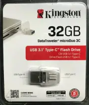 Kingston - DTDUO3C - 32GB Data Traveler Micro Duo 3C USB 3.0 Drive 100MB/s