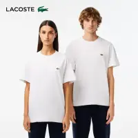 在飛比找momo購物網優惠-【LACOSTE】中性-寬鬆版型休閒純棉短袖T恤(白色)