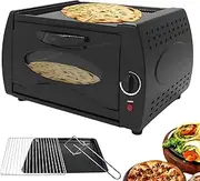 Tandoori Oven, 2-in-1 Electric Tandoor Oven with Temperature Control/Visual Glass/Hot Top Plate Door, Bake Tray/Bake Rack/Tray Handle, 2100W Pizza Oven for Kitchen, Home, Restaurant