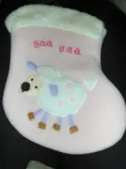 NEW Baby's First Christmas stocking with hang tag - Baa Baa