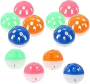 THJOPOKEEL 12PCS Cat Toy Ball with Bell, Pet Bell Ball Toy with Bell Cat Jingle Balls for Cats Kitten, Rattle Ball Toys Random Color
