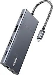 Anker USB C Hub, PowerExpand 11-in-1 USB C Docking Station, with 4K@60Hz HDMI and DP, 100W Power Delivery, USB-C and 3 USB-A Data Ports, 1 Gbps Ethernet, 3.5mm Audio, microSD and SD Card Reader