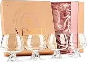 [GLASSIQUE CADEAU] Venice Goblet Cocktail Glasses for Gin Tonic, Aperol Spritz,Sangria | Modern Glassware Collection | Set of 4 | 17 oz Light Borosilicate Glass Balloons for Home Bar Drinks