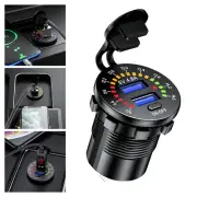 5V Dual 4.8A USB Car Charger 2 Port Adapter LED Voltmeter Socket Fast Charging (for: Renault)