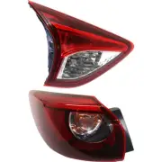 Tail Light Set For 2016 Mazda CX-5 Left Inner Outer Red Lens Halogen/LED CAPA (for: Mazda)