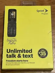 Sprint Alcatel OneTouch Retro Cell Phone No Contract, Prepaid -Sprint