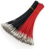 Xiaojiang Store 100Pcs 6.3mm Quick Disconnects 18 AWG Female Spade 20cm Terminals Wire Connector